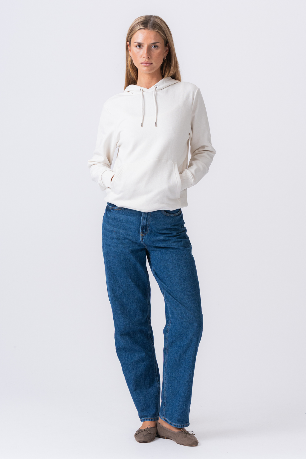 Sweatshirt Hoodie - Beige