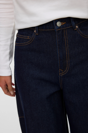 Kaitlin Wide Barrel Jeans - Σκούρο Μπλε Τζιν