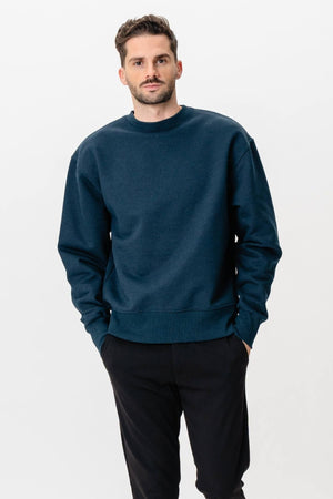 Heavy Crewneck - Mottled Navy