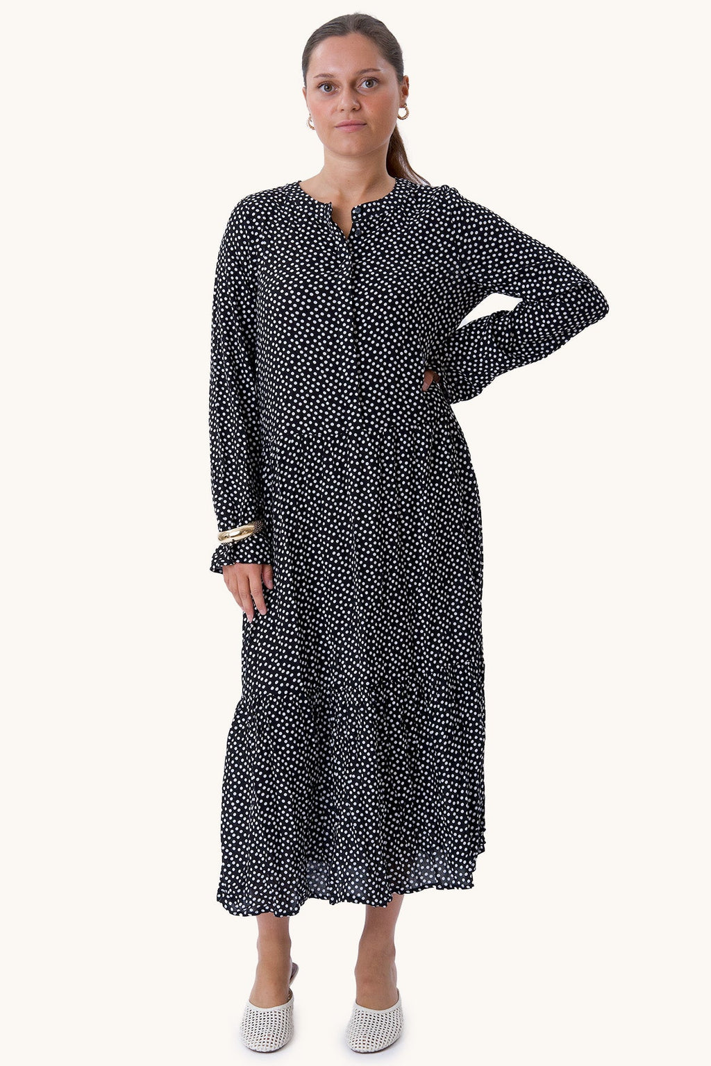 Anna long-sleeved dress - Black