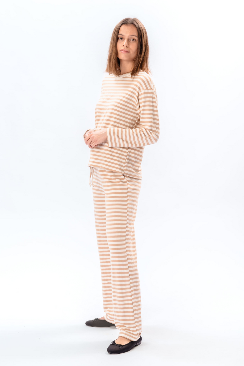 Ριγέ πουκάμισο - Μπεζ