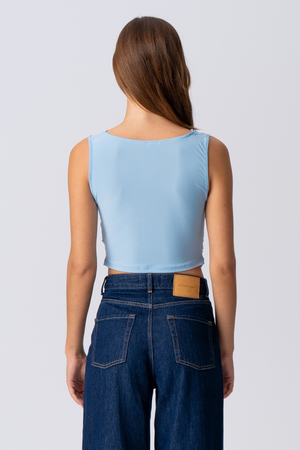 Elisa Waterfall Top - Light Blue