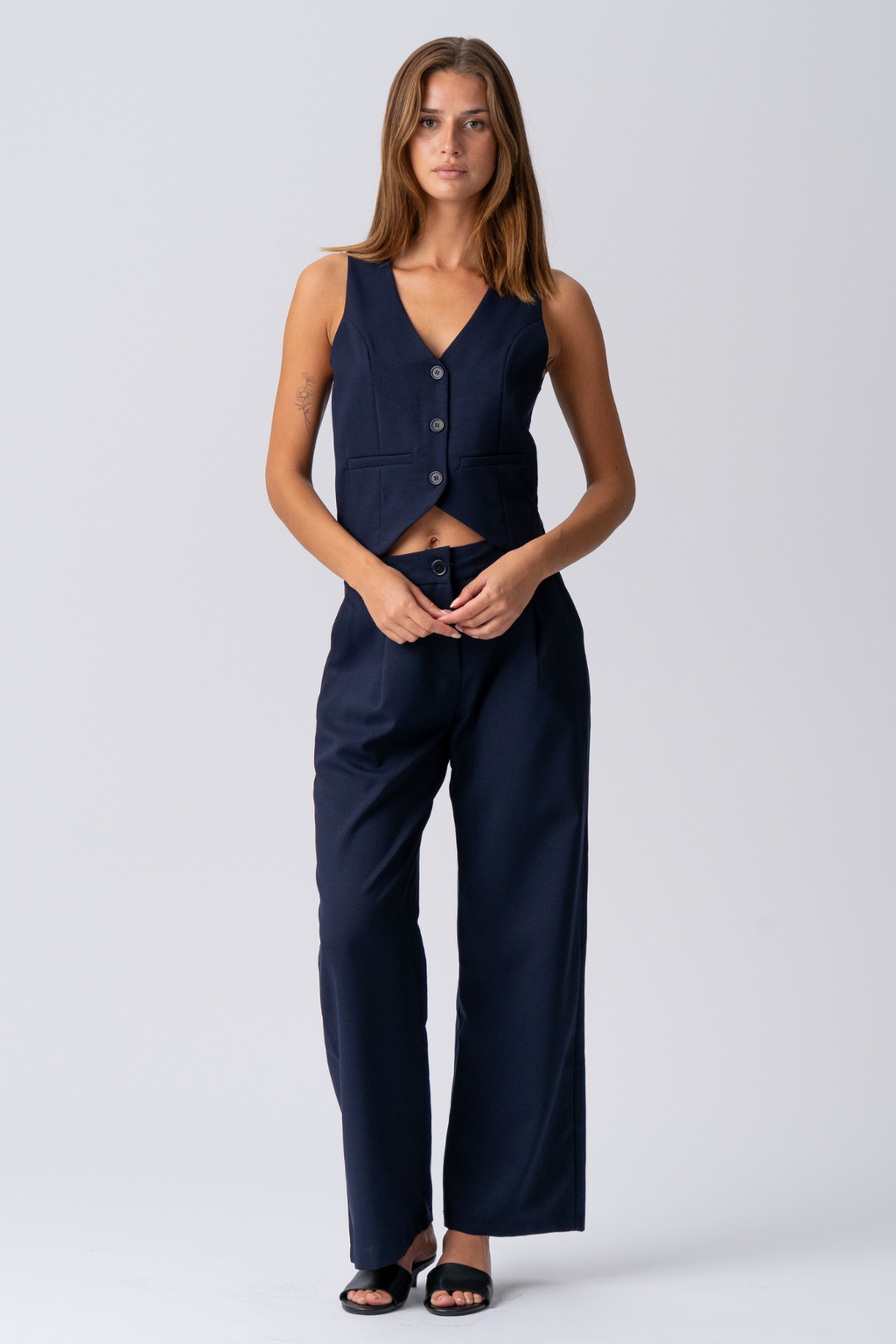Natalie Vest and Pants (Navy) - Package deal