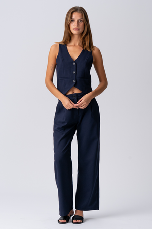 Natalie Vest and Pants (Navy) - Package deal