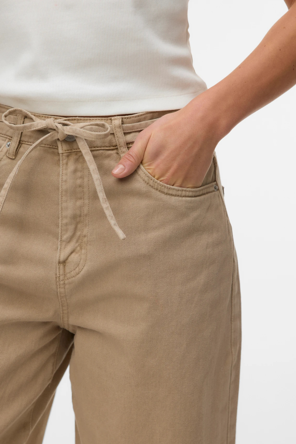 Τζιν Wien Wide Belt Color - Silver Mink