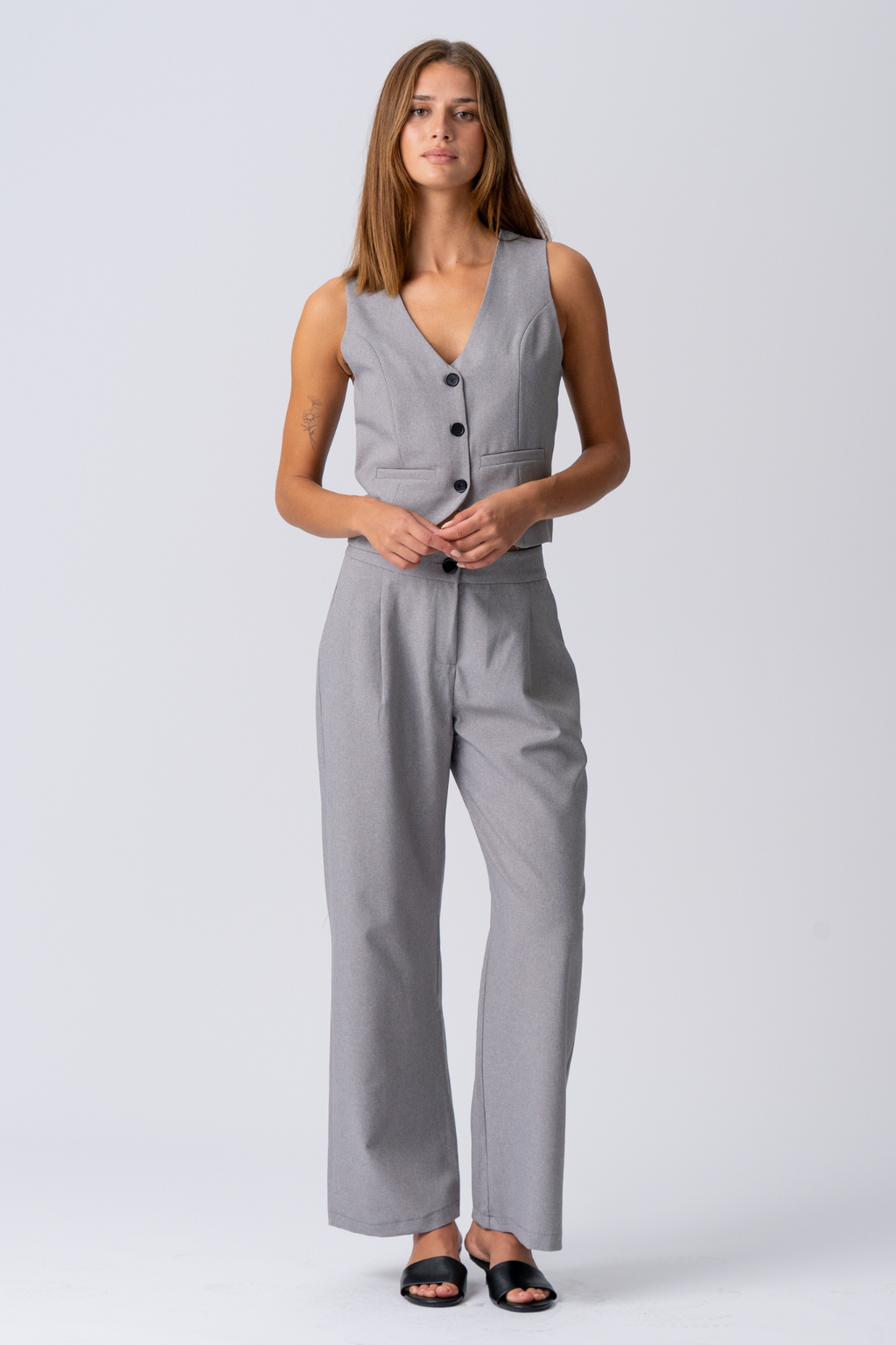 Natalie Vest and Pants (Light Grey) - Package deal