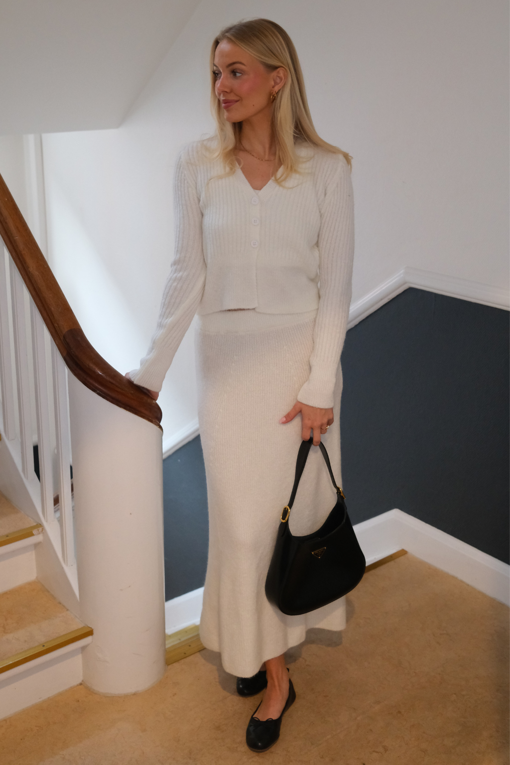 Nova Knit Skirt - White