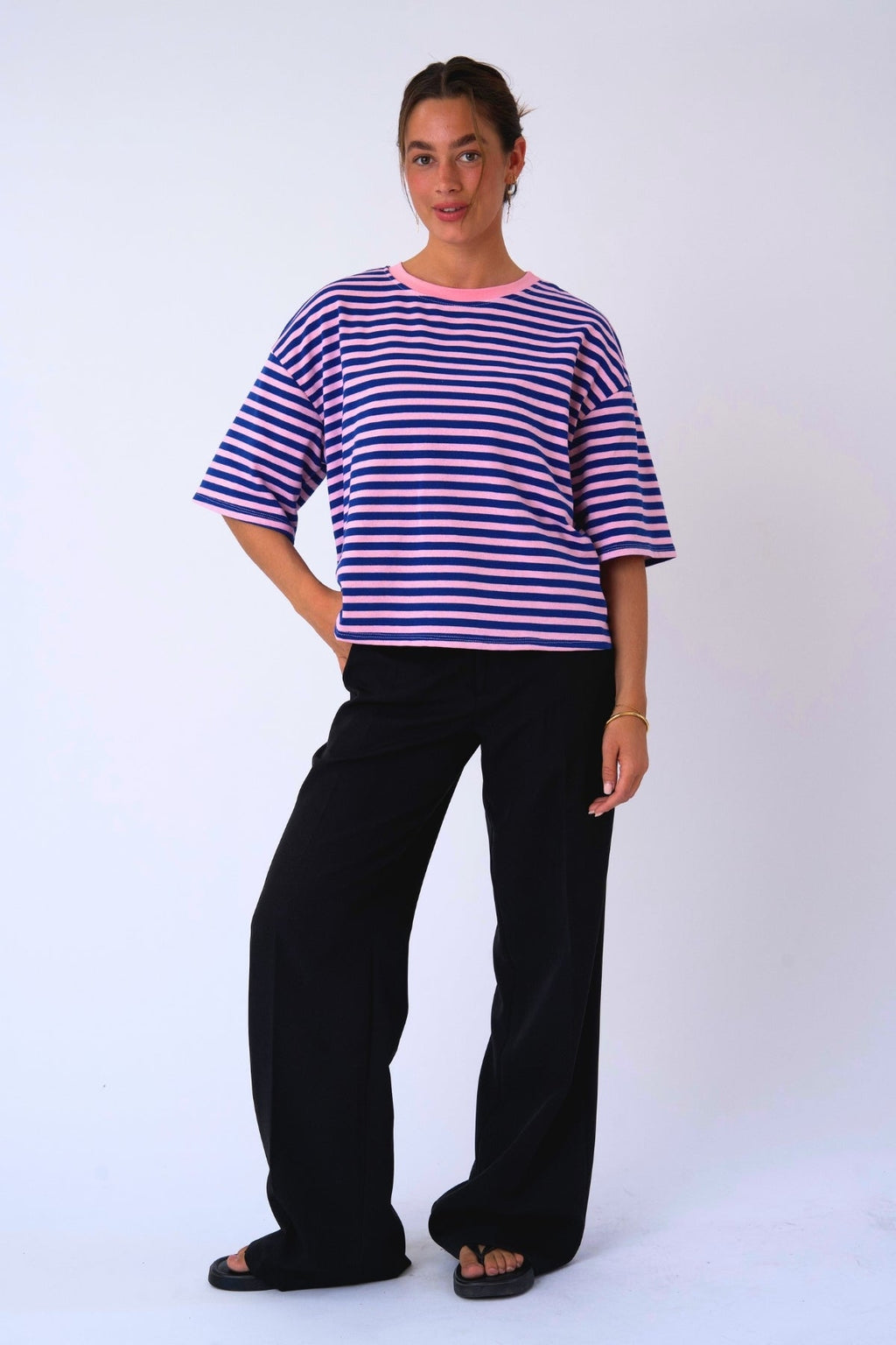 Zoe T-shirt - Blue/Light Pink