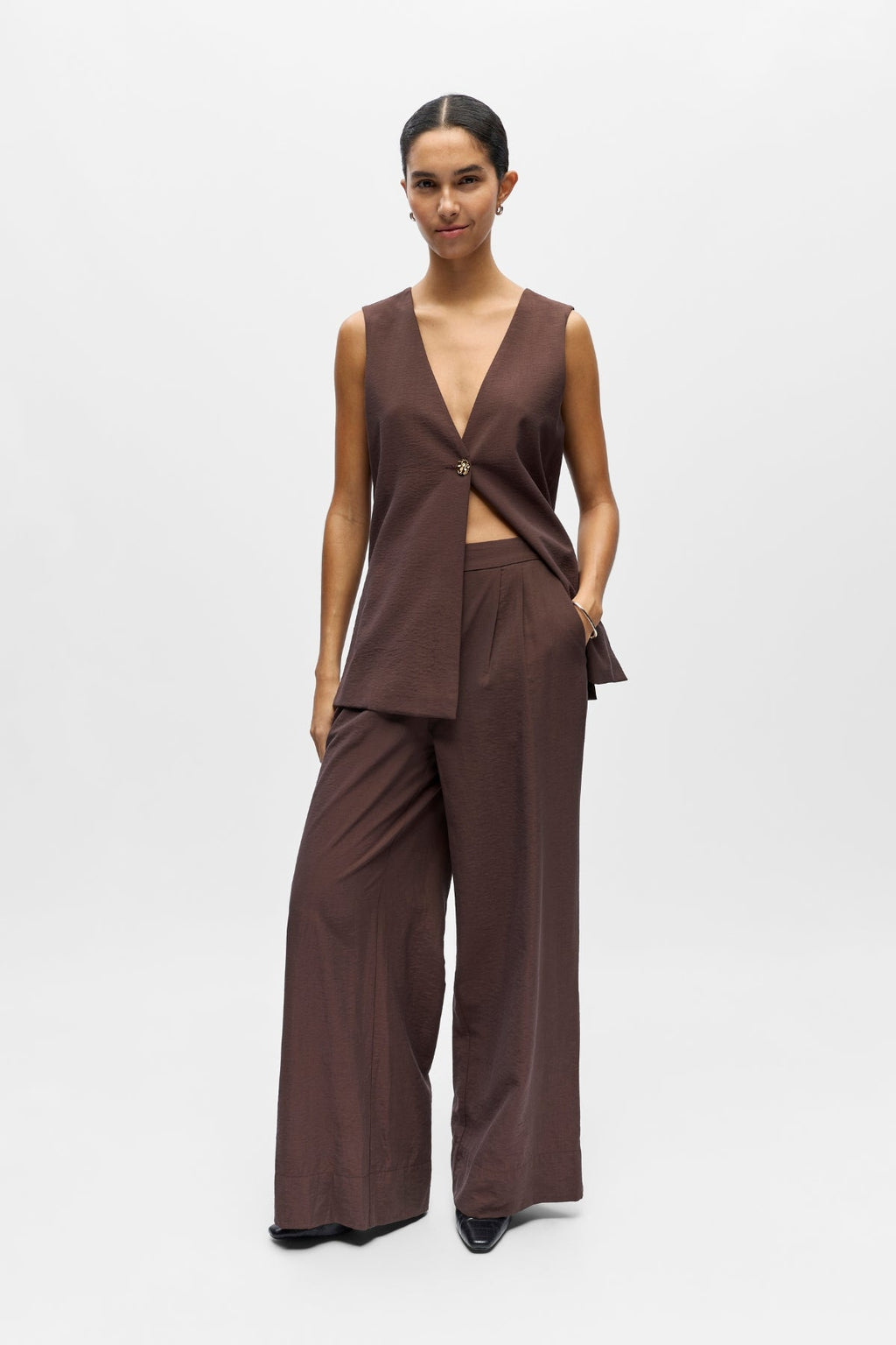 Isla Wide Pants - Καφέ
