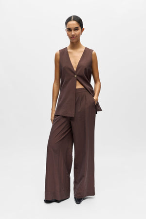 Isla Wide Pants - Καφέ