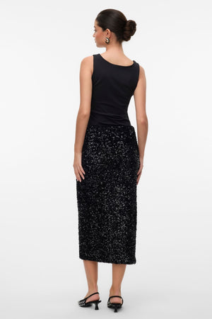 Halia Skirt - Black Sequins
