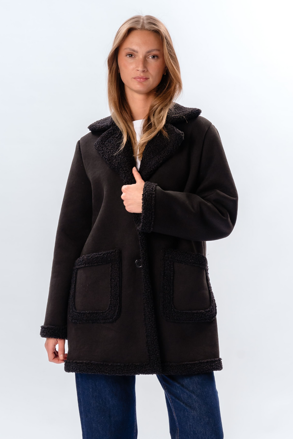Shearling Coat - Black