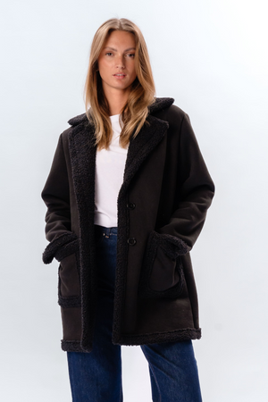 Shearling Coat - Black