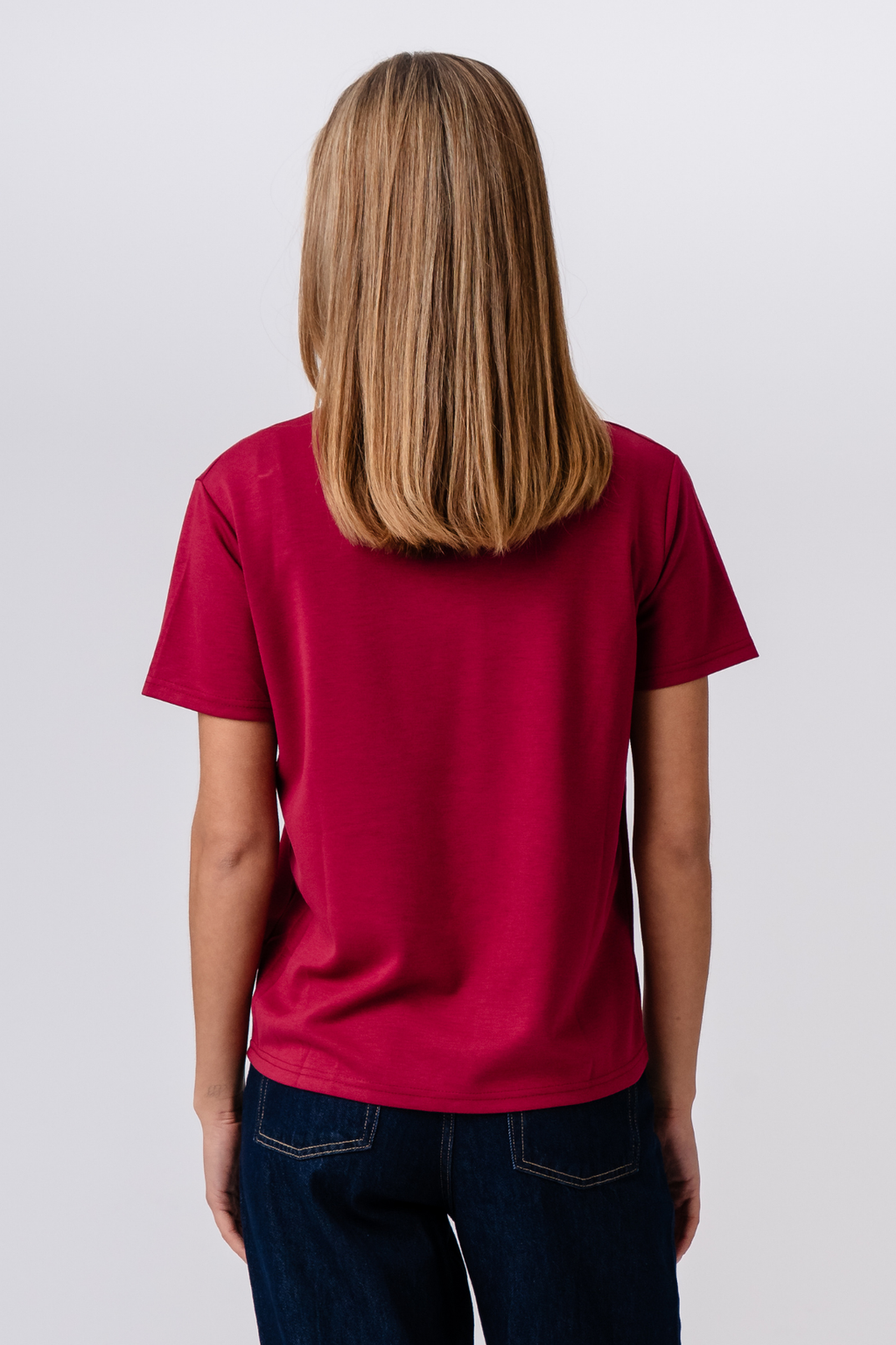 Leah Loose T -shirt - Βουργουνδία