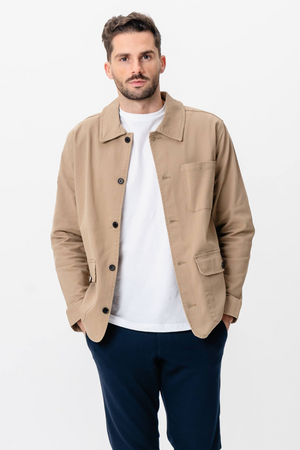 Twill Shirt Jacket - Dark Sand