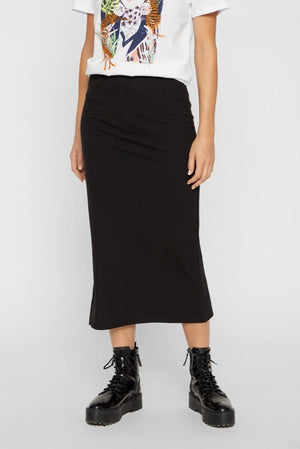 PCKYLIE mw midi skirt - Black