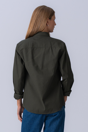 Boyfriend Oxford Shirt - Dark Green