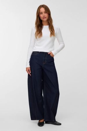 Kaitlin Wide Barrel Jeans - Σκούρο Μπλε Τζιν
