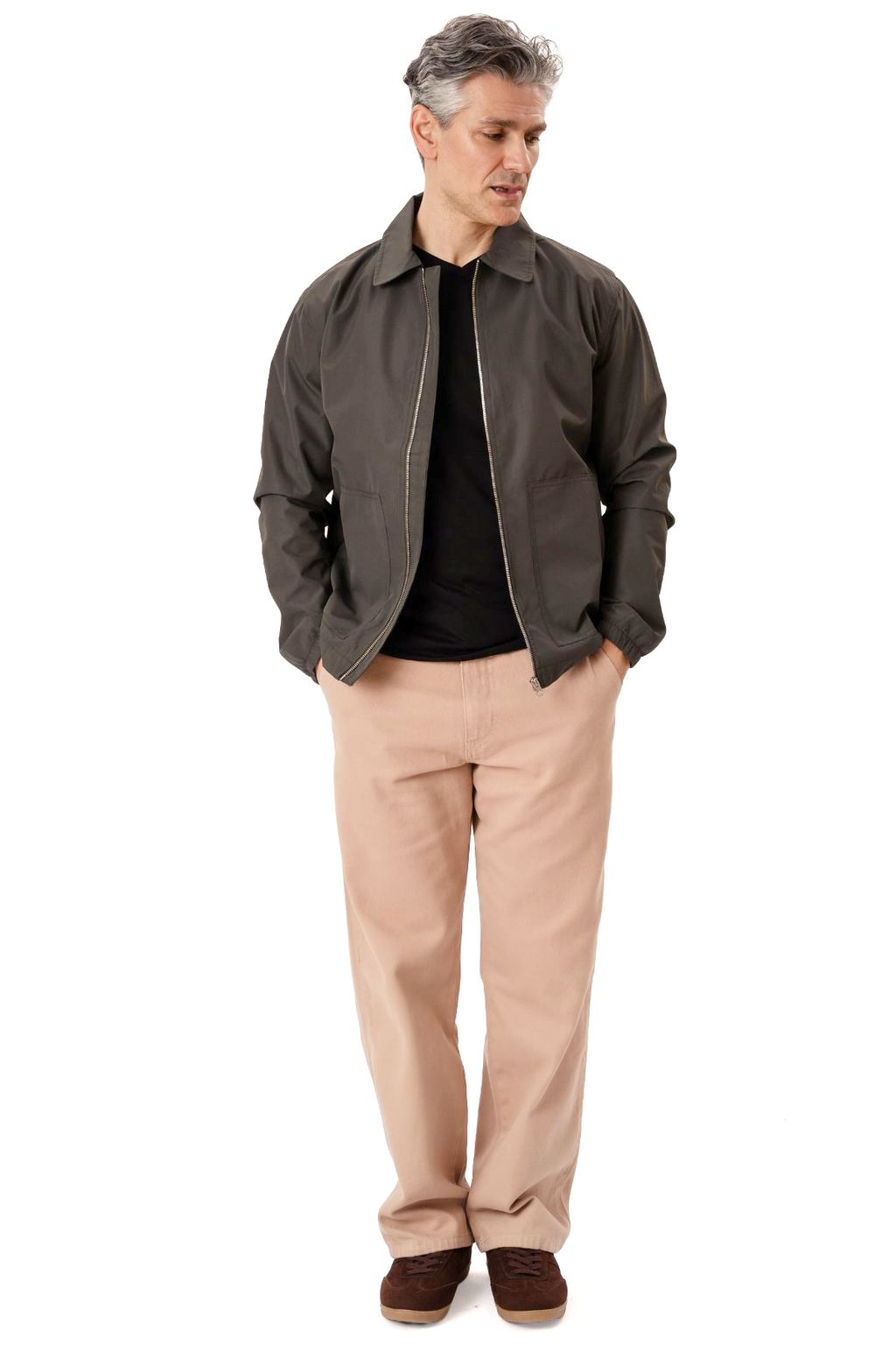 Milan Zipper Jacket - Khaki
