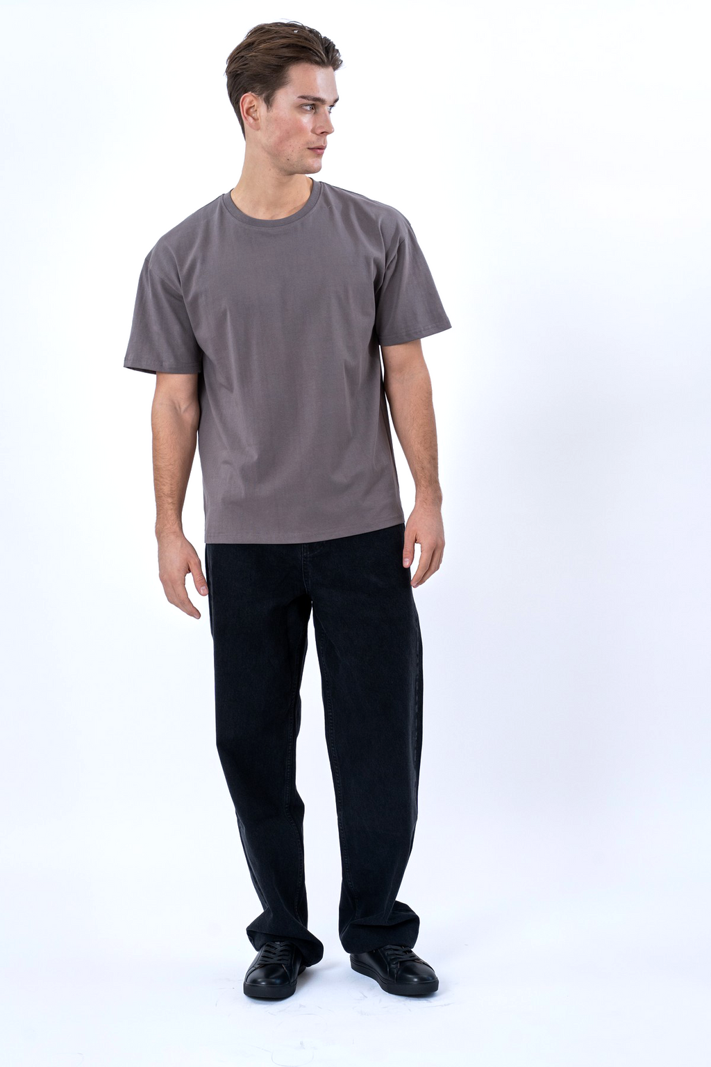Boxy T-shirt - Σκούρο Γκρι