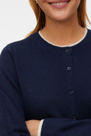 Υπέροχη ζακέτα με λαιμόκοψη - Navy Blazer w. Σημύδα