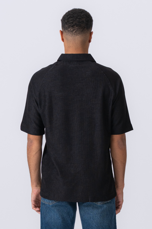 Enzo Short Sleeve Half Zip - Black