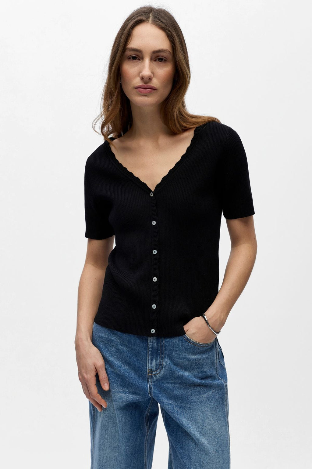 Kelly Re Ζακέτα V-Neck - Μαύρη