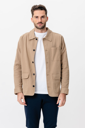 Twill Shirt Jacket - Dark Sand