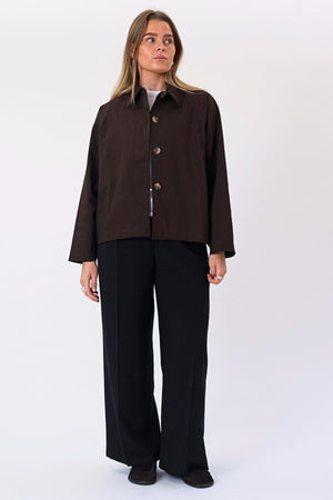 Mavis Short Jacket - Dark Brown