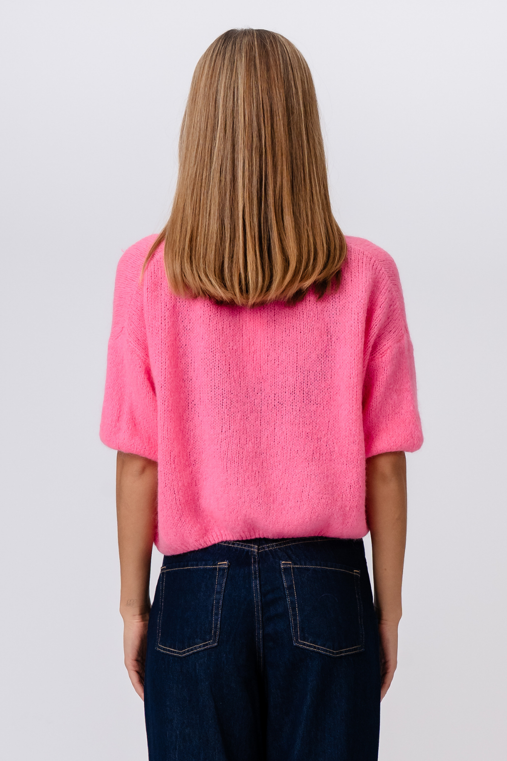 Mary Short Sleeved Knit - Baby Pink