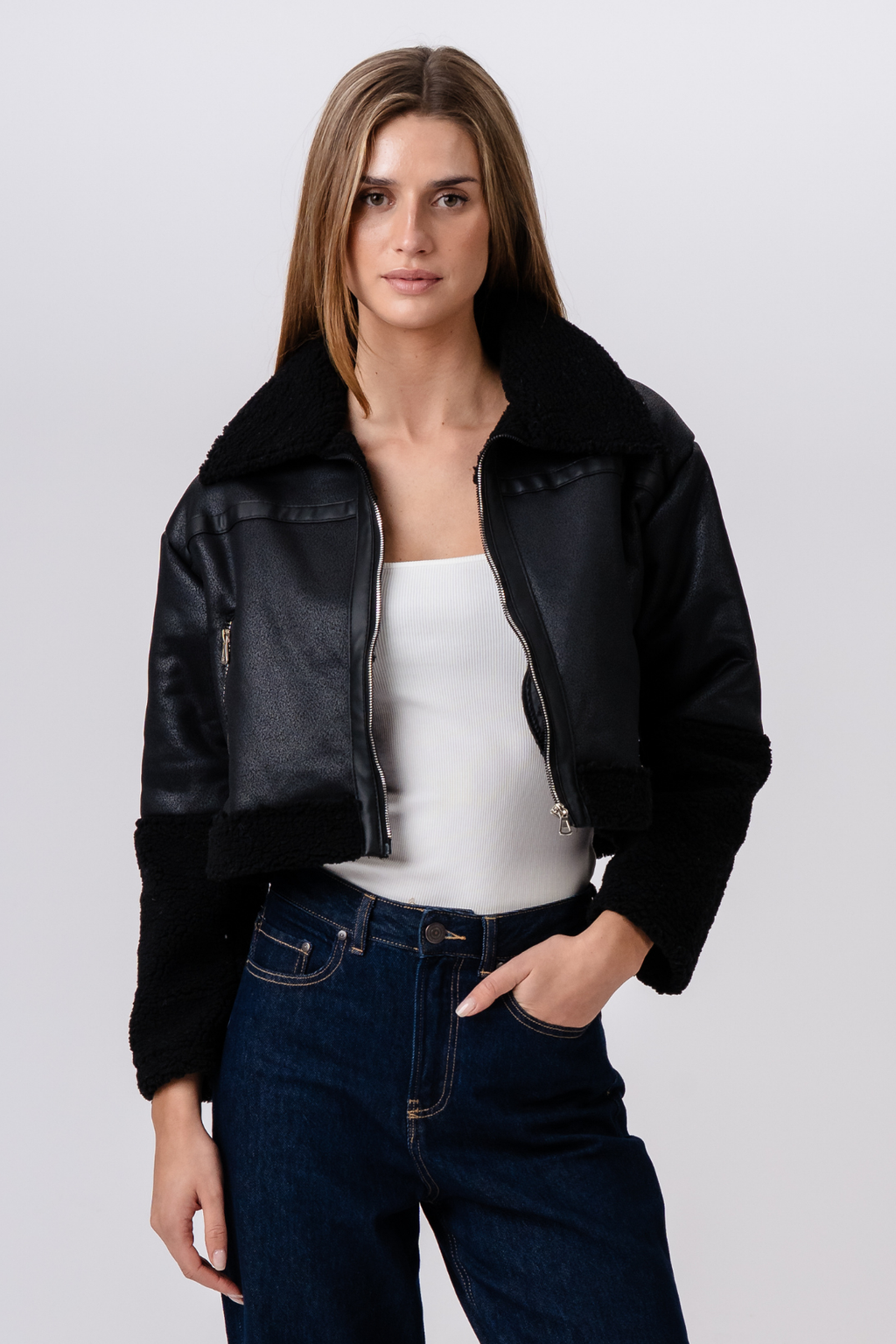 Daisy Shearling Jacket - Μαύρο/Μαύρο