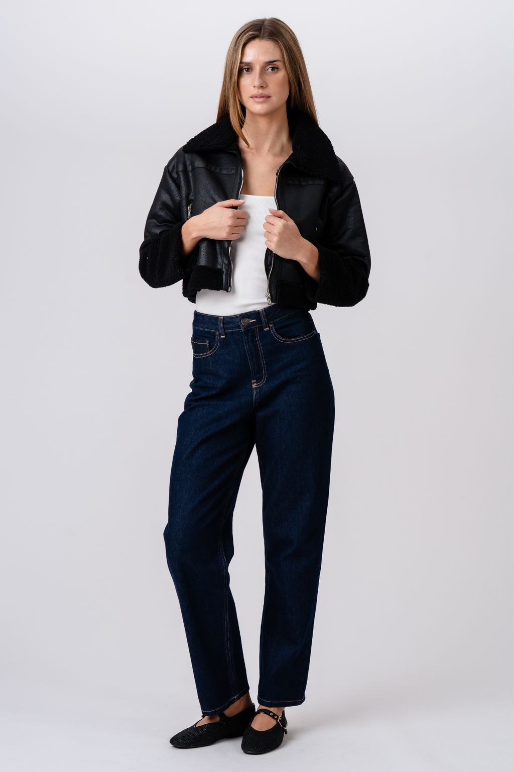 Daisy Shearling Jacket - Μαύρο/Μαύρο