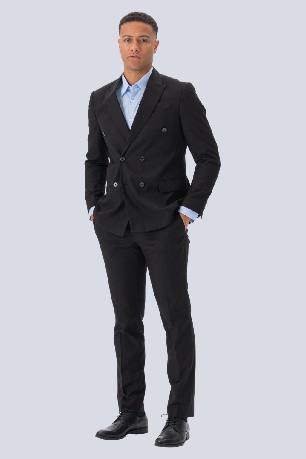 Premium Double-breasted Suit (Black)