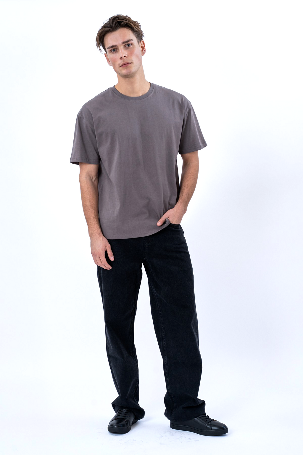 Boxy T-shirt - Σκούρο Γκρι