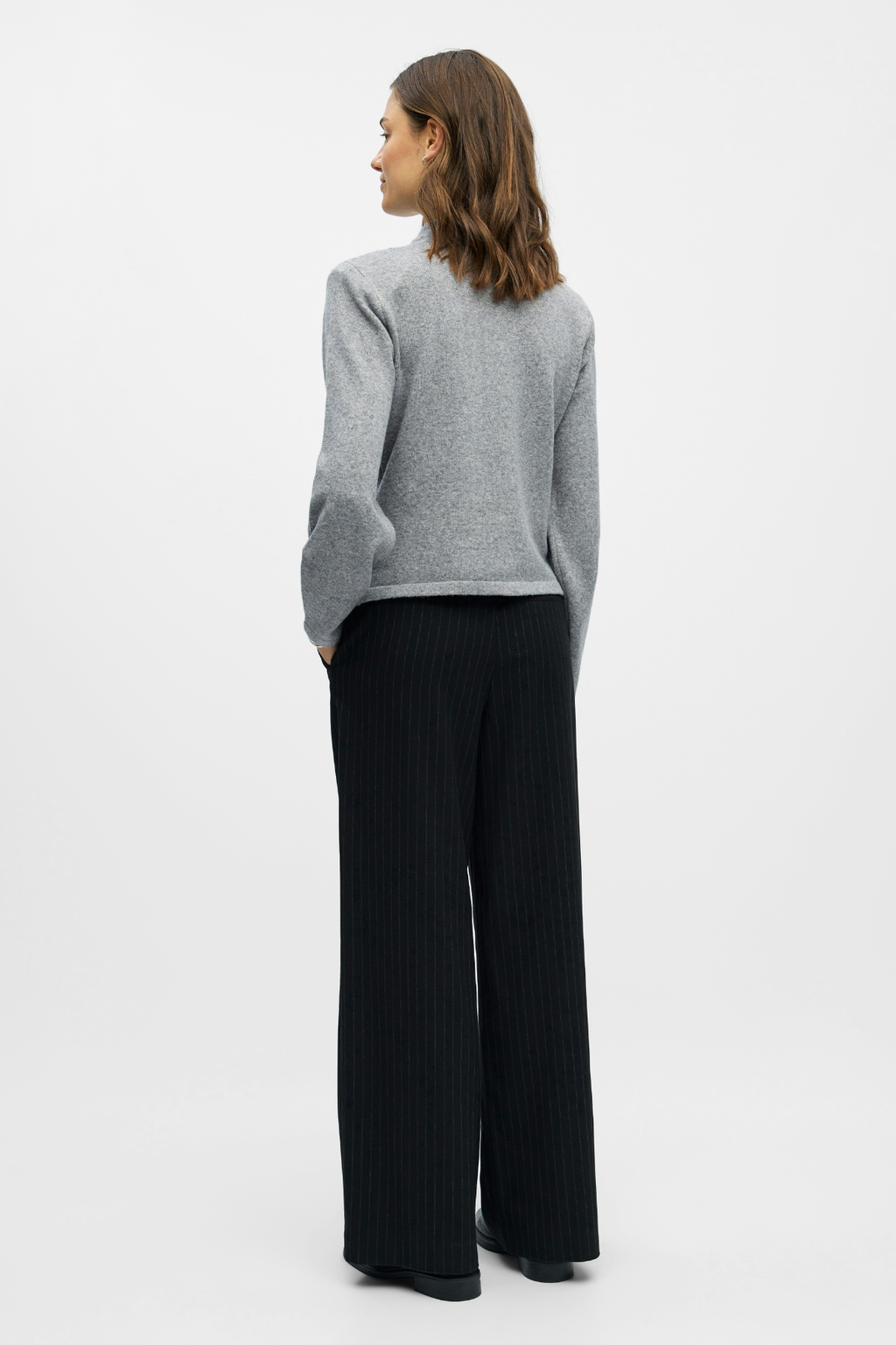 Zari Knit Cardigan - Medium Grey Melange