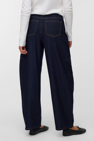 Kaitlin Wide Barrel Jeans - Σκούρο Μπλε Τζιν