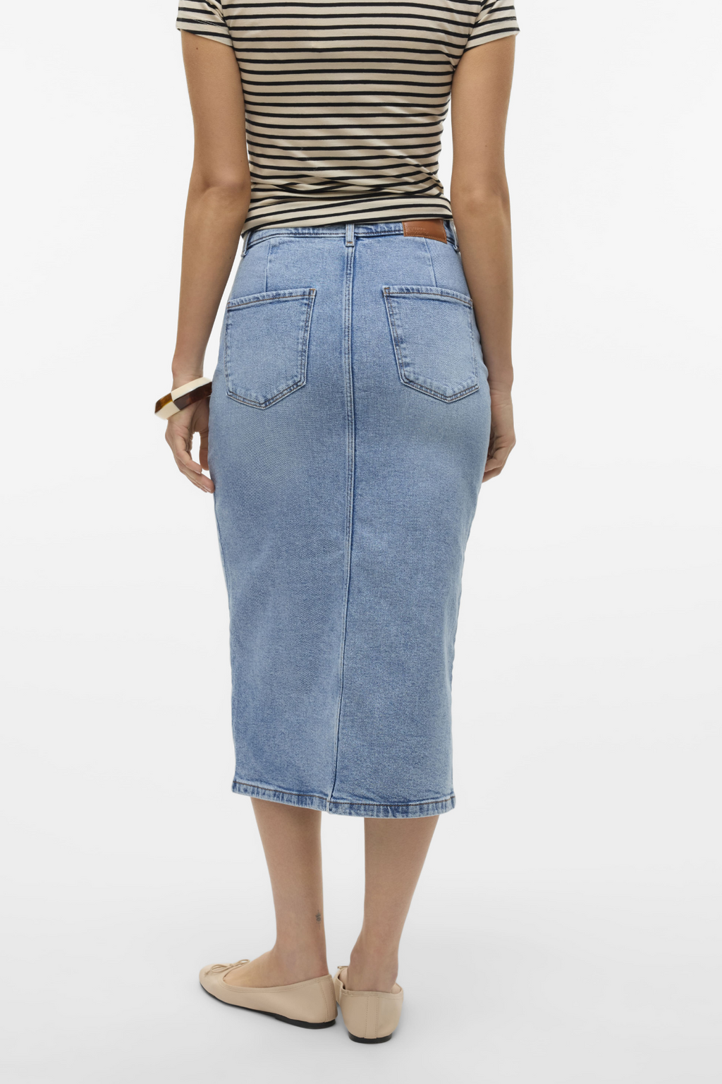 Natalie Midi Skirt - Light Blue Denim
