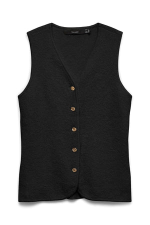 Γιλέκο Silvia V-Neck - Μαύρο-χρυσό κουμπιά