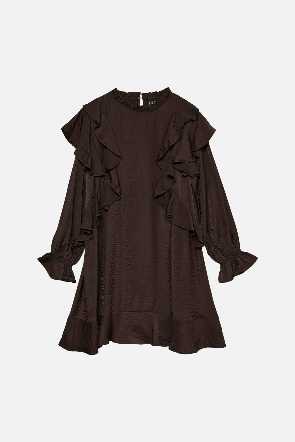 Lizzi Short Flounce Dress - Σοκολάτα Torte