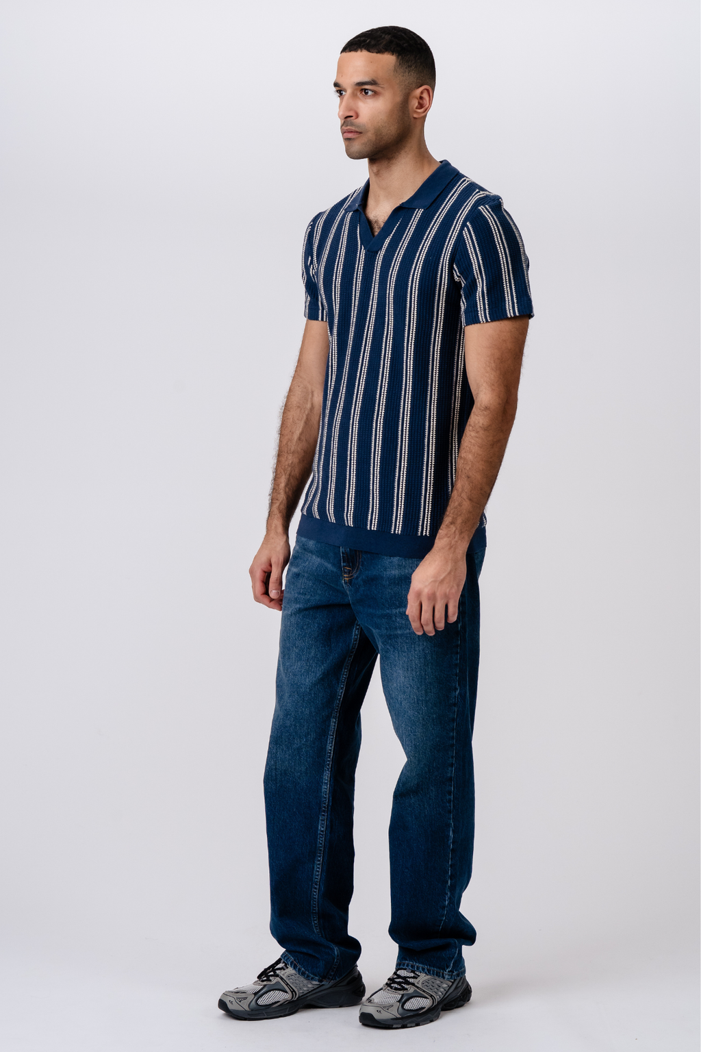 Ριγέ πουλόβερ - μπλε