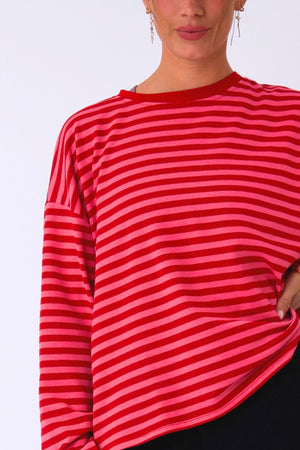 Cleo Blouse - Red/Pink
