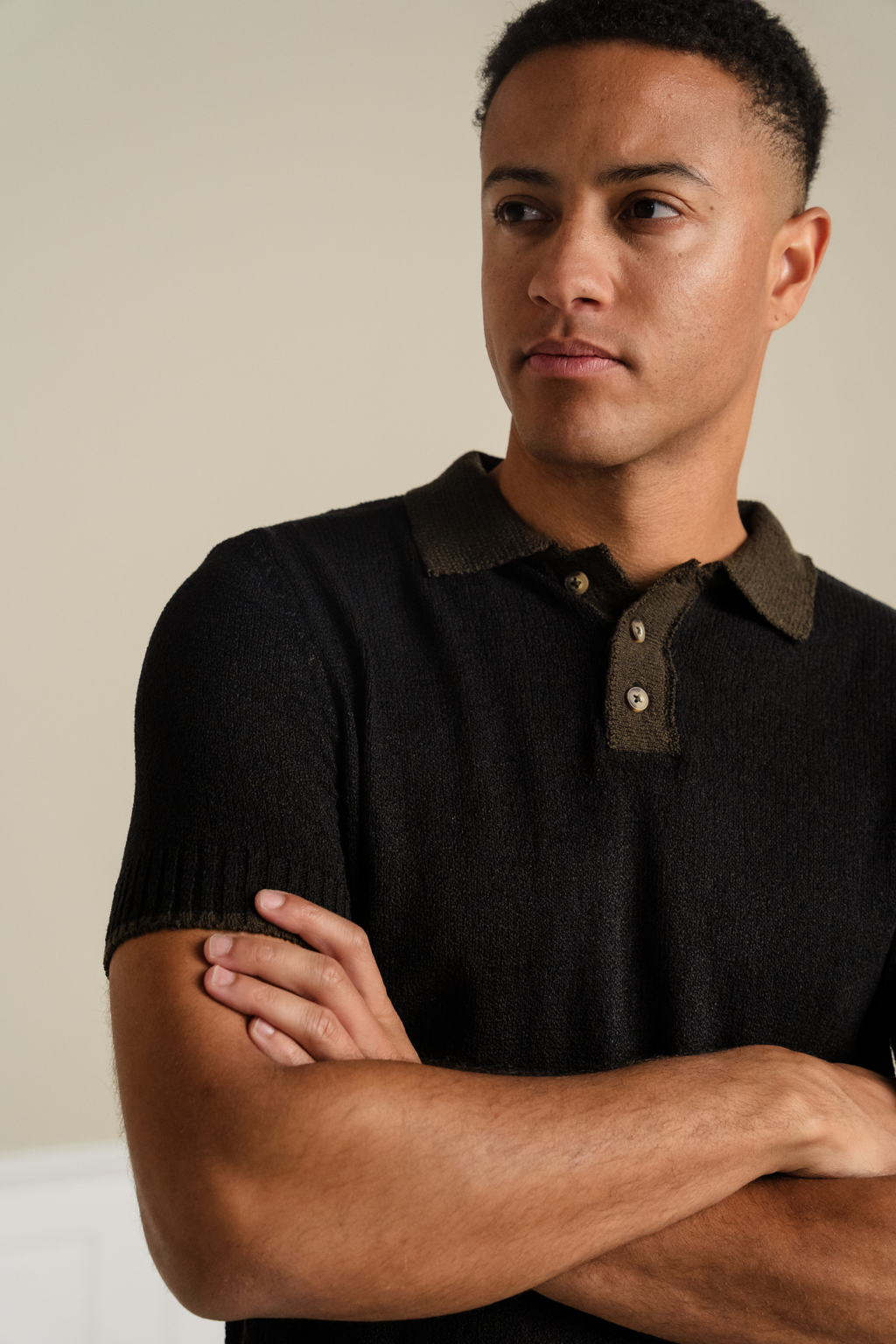 Knitted Polo - Brown