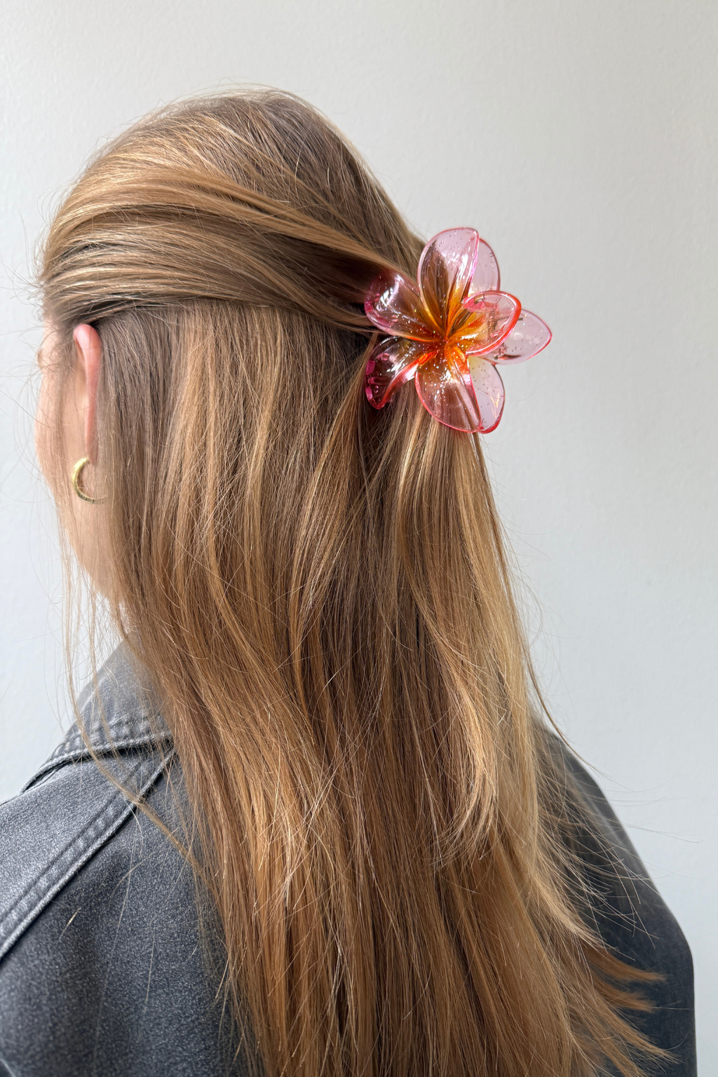 Flower Hair Clip - Pink/Orange