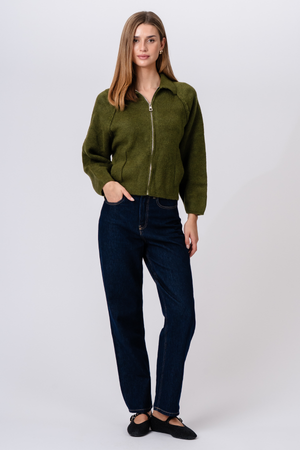 Selma Knit Zipper - Khaki