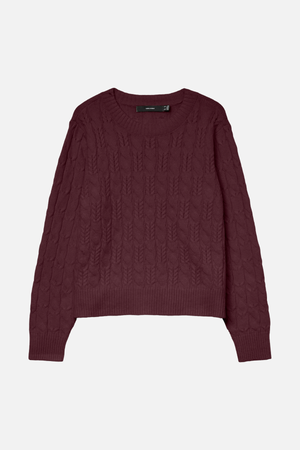 Κριός O -Neck Cable Cable Pullover - Winetasting