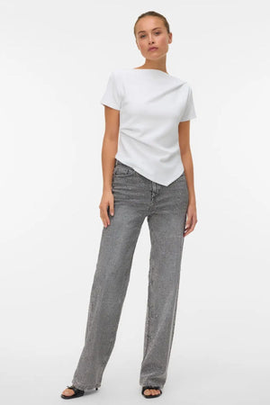 Mille Boatneck Short Top - White