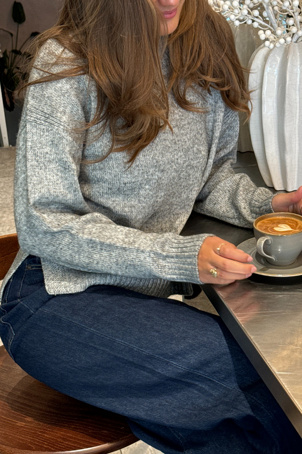 Emma Knit - Light Grey Melange