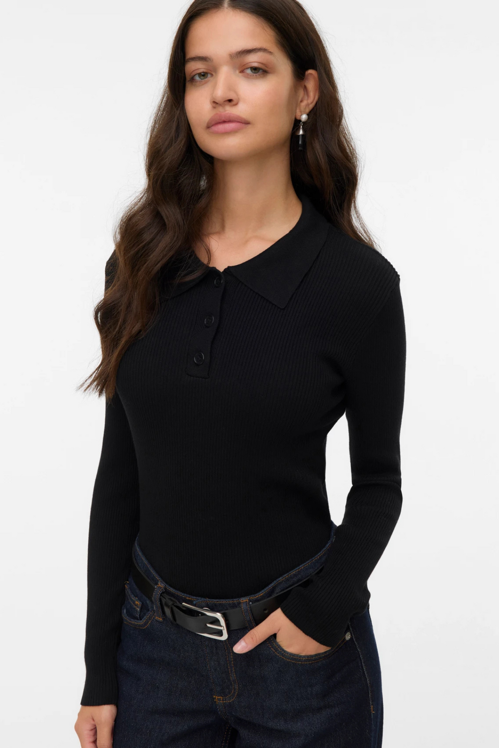 Pullover Silje Poloneck - Black