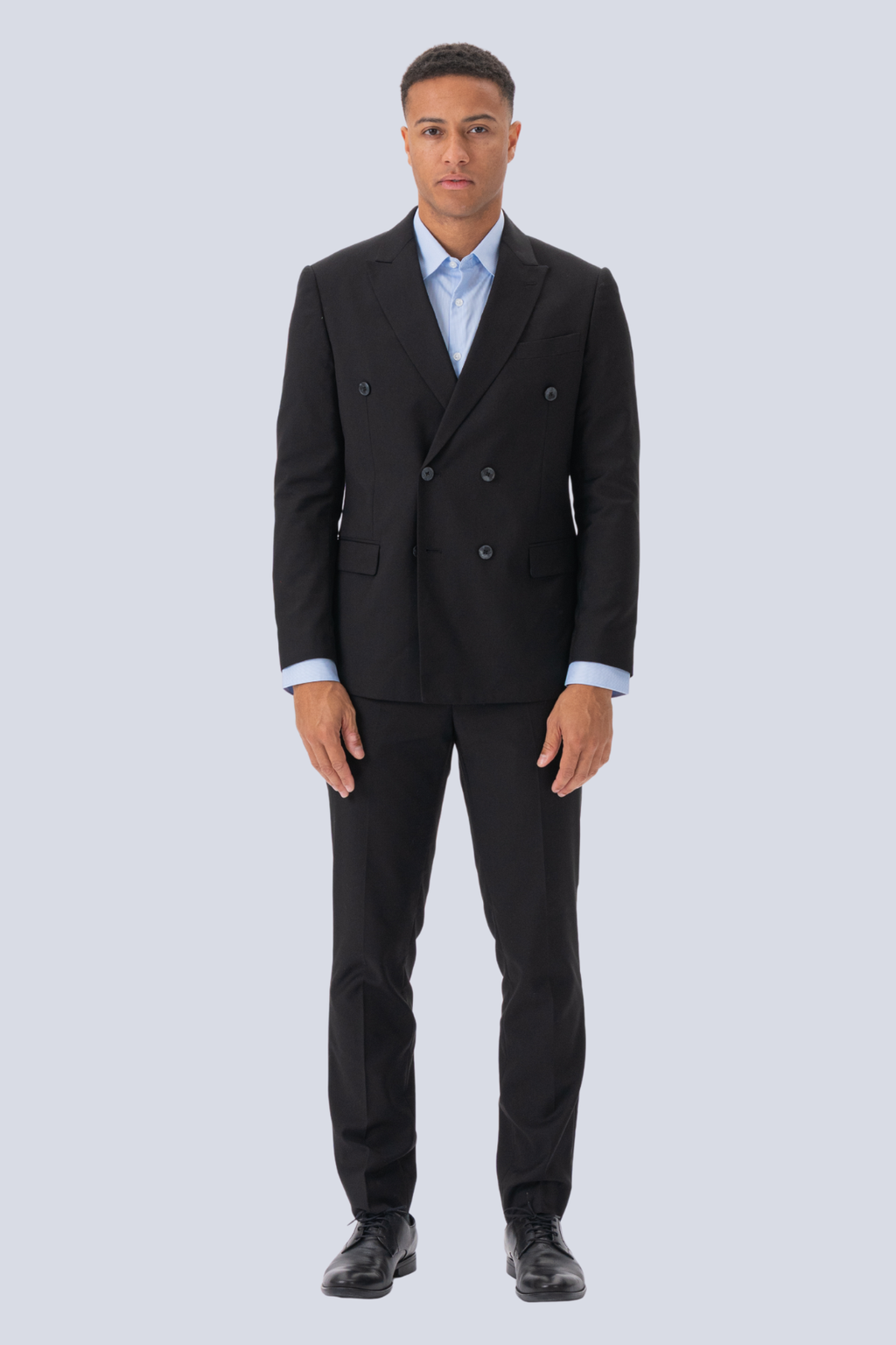 Premium Double-breasted Suit (Black)