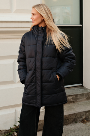 Long Puffer Jacket - Navy